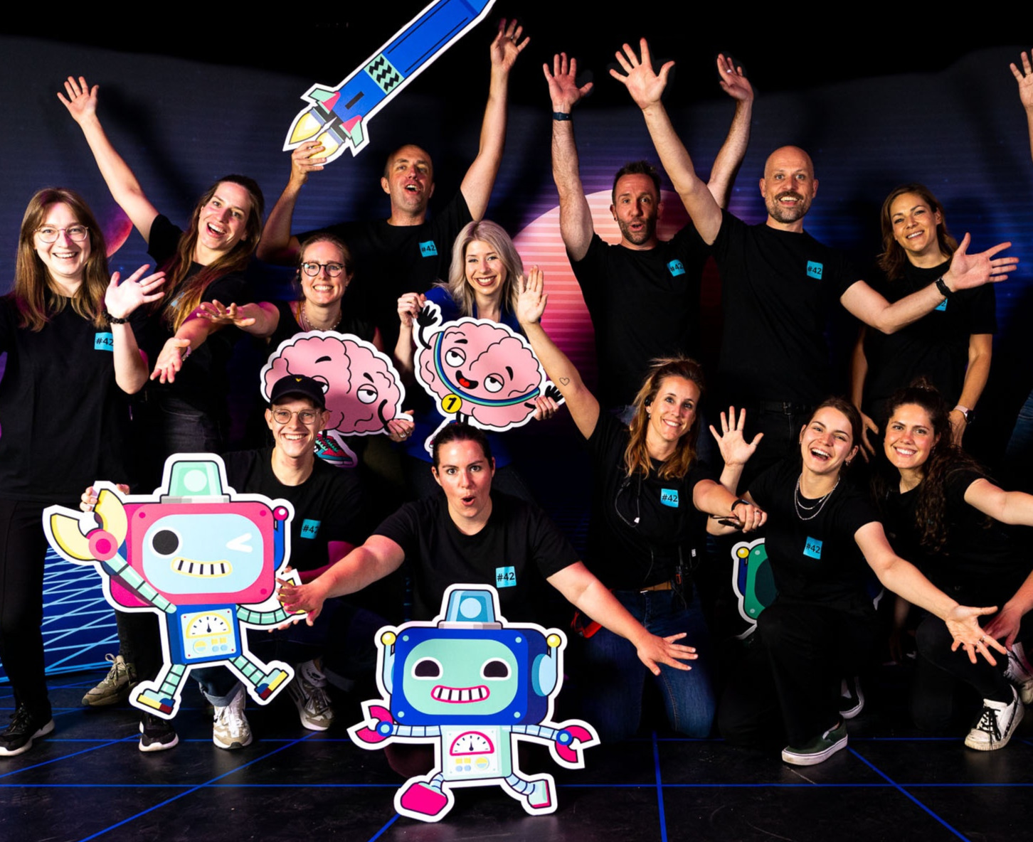 Team photo of crew at one of Number 42's events